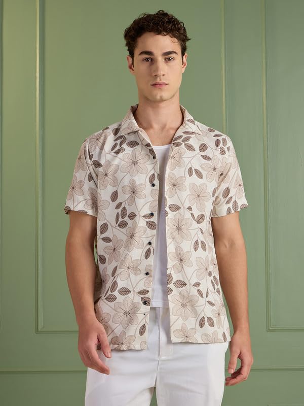Image of MARK & ALBERT Mens Half Sleeves Printed Shirt
