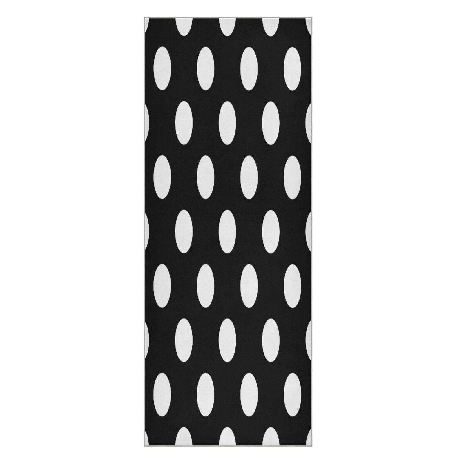 pnyoin Yoga Towel White Polka Dot Texture Hot Yoga Mat Towel with Grip Dots Sweat Absorbent Non-Slip for Hot Yoga, 24