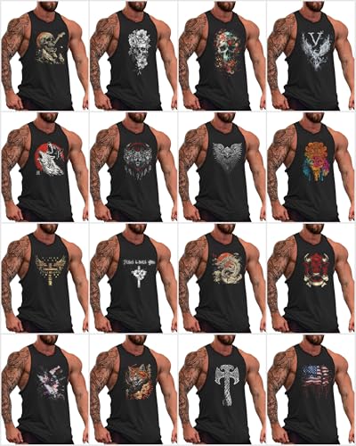 MARSVOVO Novelty Printed Mens Tank Tops Gym Muscle Sleeveless T Shirts Breathable Loose Casual Workout Summer Tank3