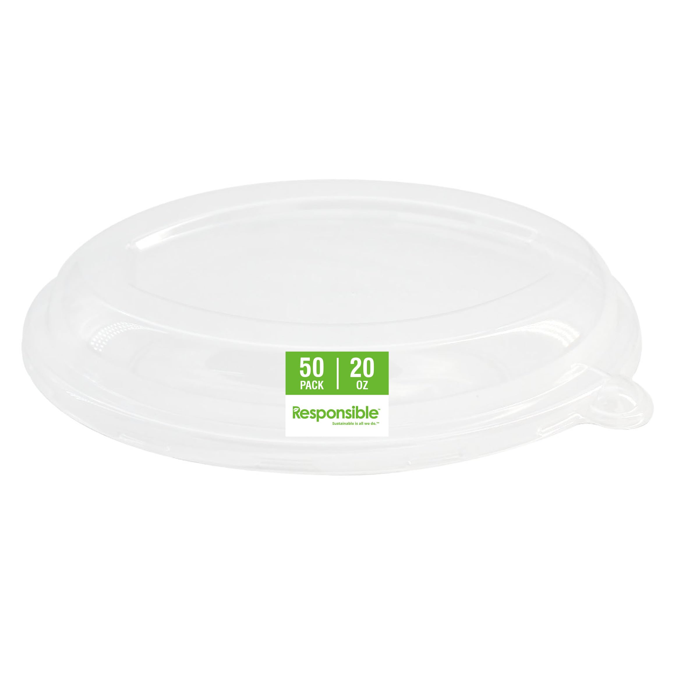 Responsible Products Clear Lids 20 oz (50 Count) / Clear / Casual Bowls