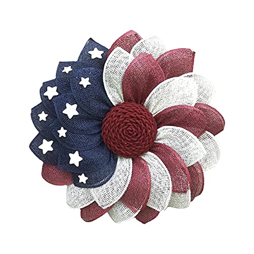 July 4Th Patriotic American Flag Wreath 2022 Burlap United States Independence Day Simulation T Ulip Hanging Garland For Front Door Window Wall Art Decorations Party Favors Home Office School Decor #TOP6