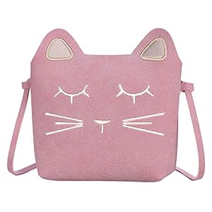 Auranso Little Girls Shoulder Bag, Cute Cat Ear Cross Body Bag Purse Adjustable Strap Massenger Handbag for Kids…