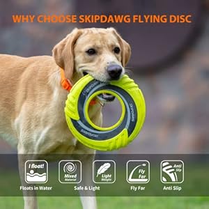 SKIPDAWG-Interactive-Dog-Tug-Toy-Dog-Flying-Disc-Dog-Water-Toy-Non-Toxic-Light-TPRNylon-Fabric-Pet-Training-ToysOutdoor-Exercise-Toys-for-Dogs-Diameter-9-Inches - Cucciolini Doodles   SKIPDAWG-Interactive-Dog-Tug-Toy-Dog-Flying-Disc-Dog-Water-Toy-Non-Toxic-Light-TPRNylon-Fabric-Pet-Training-ToysOutdoor-Exercise-Toys-for-Dogs-Diameter-9-Inches