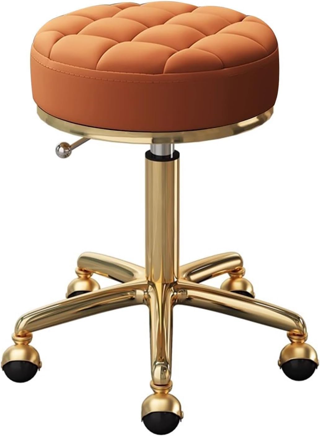 Tabouret pivotant réglable en similicuir premium et base métal robuste