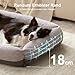 Pawk Hundebett Mittelgroße Hunde, Hundebett Waschbar mit Abnehmbarem Bezug, Hundekorb rutschfest Vierseitiges Nackenrolle Kissen Hundesofa, 63x53x18cm