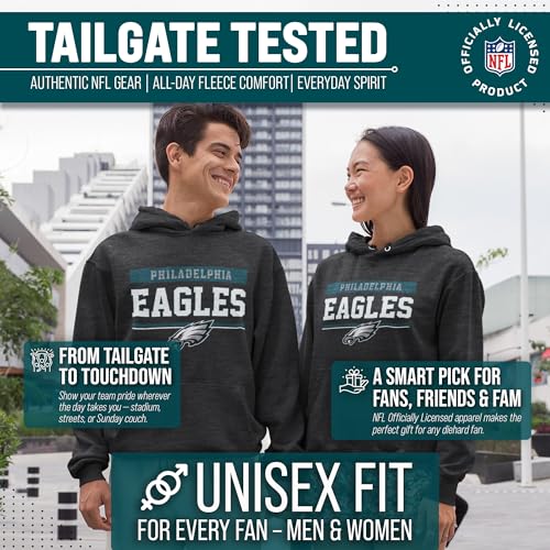 NFL Adult Gameday Charcoal Hooded Sweatshirt - Cotton & Polyester - Stay Warm & Represent Your Team in Style by Team Fan Apparel - Image 4