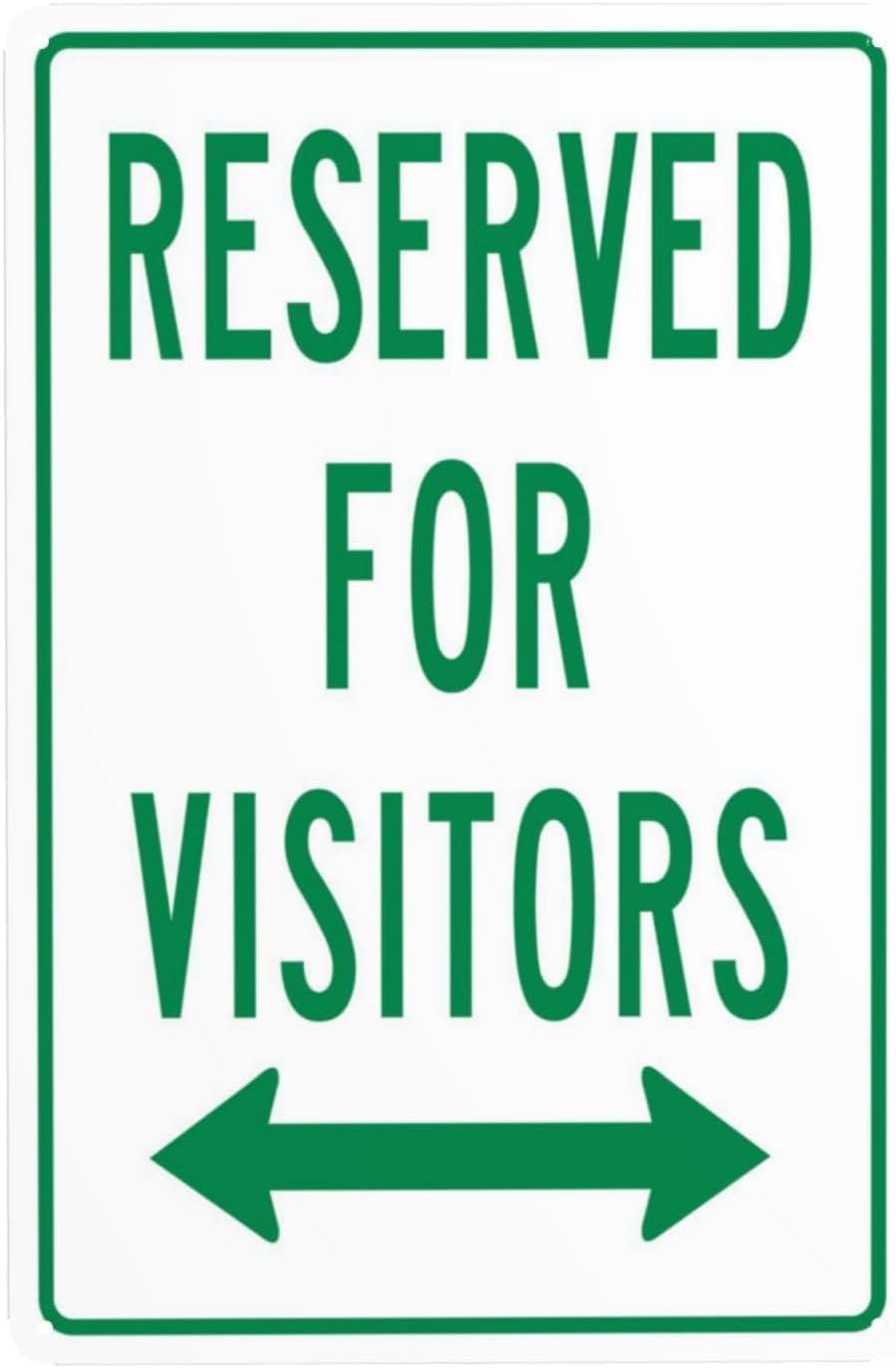 Bidirectional Reserved for Visitors Rust Free Aluminum Warning Sign - Security Decor with Pre-Drilled Holes for Home Yard, Business Lot - 8x12 Inch​