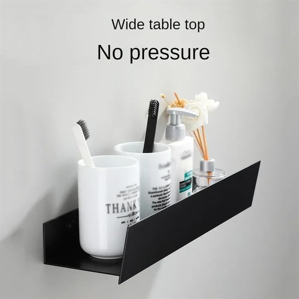 Półka łazienkowa, Półka prysznicowa z matowym uchwytem, ​​aluminiowa półka bez wiercenia, nowoczesny minimalizm, do łazienki i kuchni(White,30CM)