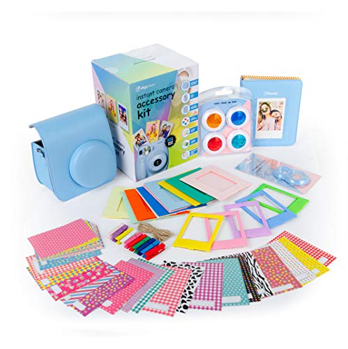 digipower - Juego de Accesorios para cmara instantnea Fujifilm Instax Mini 9 y Mini 7s (7 Piezas, con Funda para cmara, Lente Selfie, Mini lbum de Fotos)