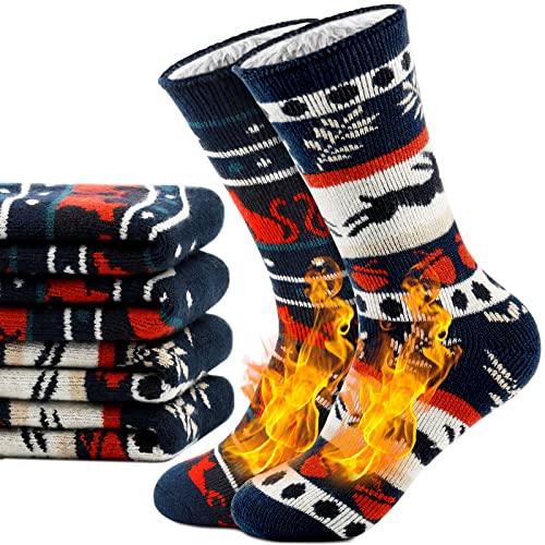 QINCAO Chaussettes Femme Hiver Thermiques Chaussettes Noël Chaudes Peluche Doublé Épaisse (Taille Universelle) 2 Paires Cover