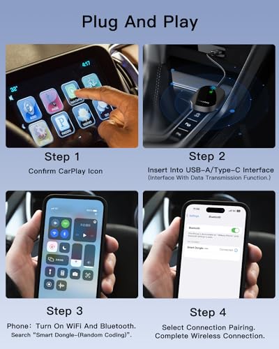 ESSAGER CarPlay Draadloze adapter voor iPhone, 5G WiFi, converteer bekabelde naar draadloze dongle, plug-and-play, voor ingebouwd CarPlay-voertuig, iPhone 6+, iOS 10+ - Afbeelding 3