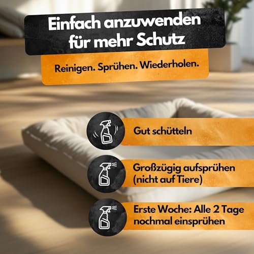 Schädlingsmeister Floh Abwehrspray - 500 ml - Flohspray für Wohnung und Möbel - Schutz mit Eukalyptus & Chrysanthemum-Extrakt - Flohmittel für Wohnung - Flöhe bekämpfen - Floh Spray - Made in Germany