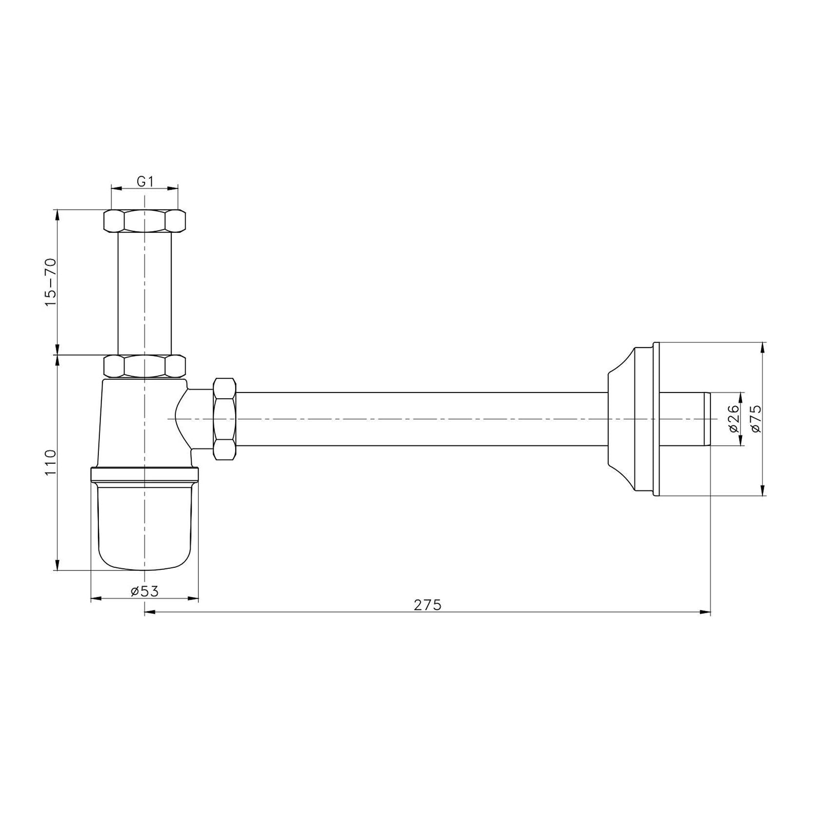 Siphon Waschbecken mit Reinigungsöffnung,Ablauf Garnitur,Höhenverstellbares,Geruchsdichte Chrom Siphon in Badezimmern und Küchen