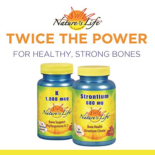 Nature's Life Vitamin K 1000Mcg | Phylloquinone K-1 Supplement, Healthy Bones & Cardiovascular Support | 50Ct #TOP4