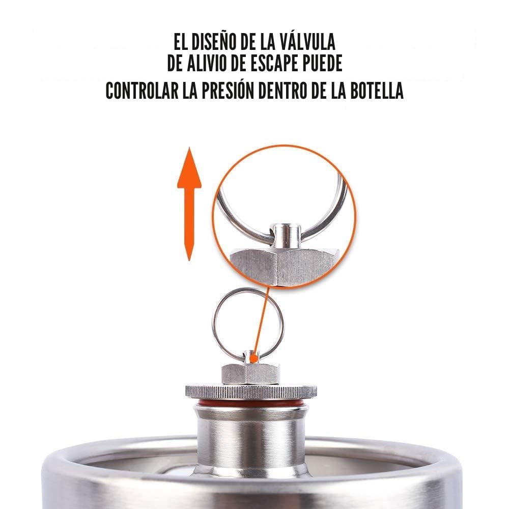 TMCRAFT - Mini Barril de Acero Inoxidable de 4 litros - cultivador de Cerveza portátil con Tapa diseñada para válvula de Escape para Mantener la Bebida Fresca