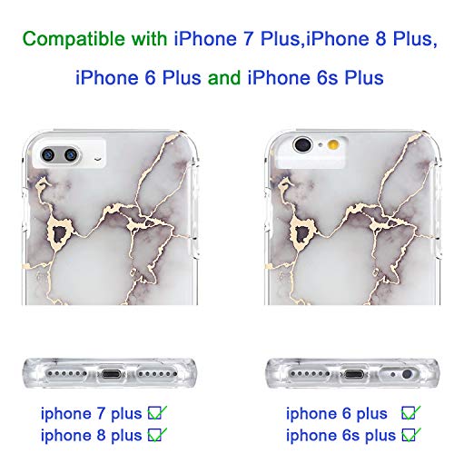 Coque iPhone 6S Plus rigide dorée style urbain chic flash blanc - 6