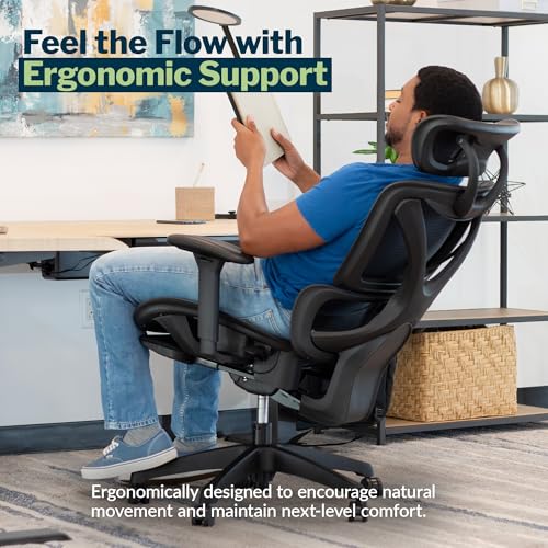 Image of Vari ComfortFlex Office Chair (Gen 2) - Ergonomic Chair with Dynamic Lumbar Support - Adjustable Headrest and Retractable Leg Rest - Fully Customizable for Home or Office