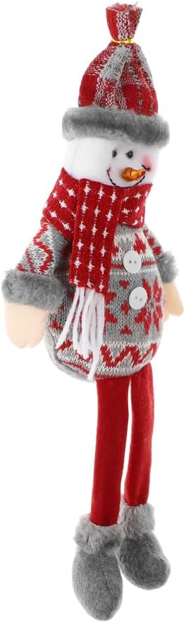 SIQITECHNO Christmas Decorations Long-Legged Santa Claus Elk Mouse Snowmen Sitting Hanging Plush Figurine Doll Ornaments for Home Window Table Fireplace Shelf Sitter Christmas Party Decoration Gifts