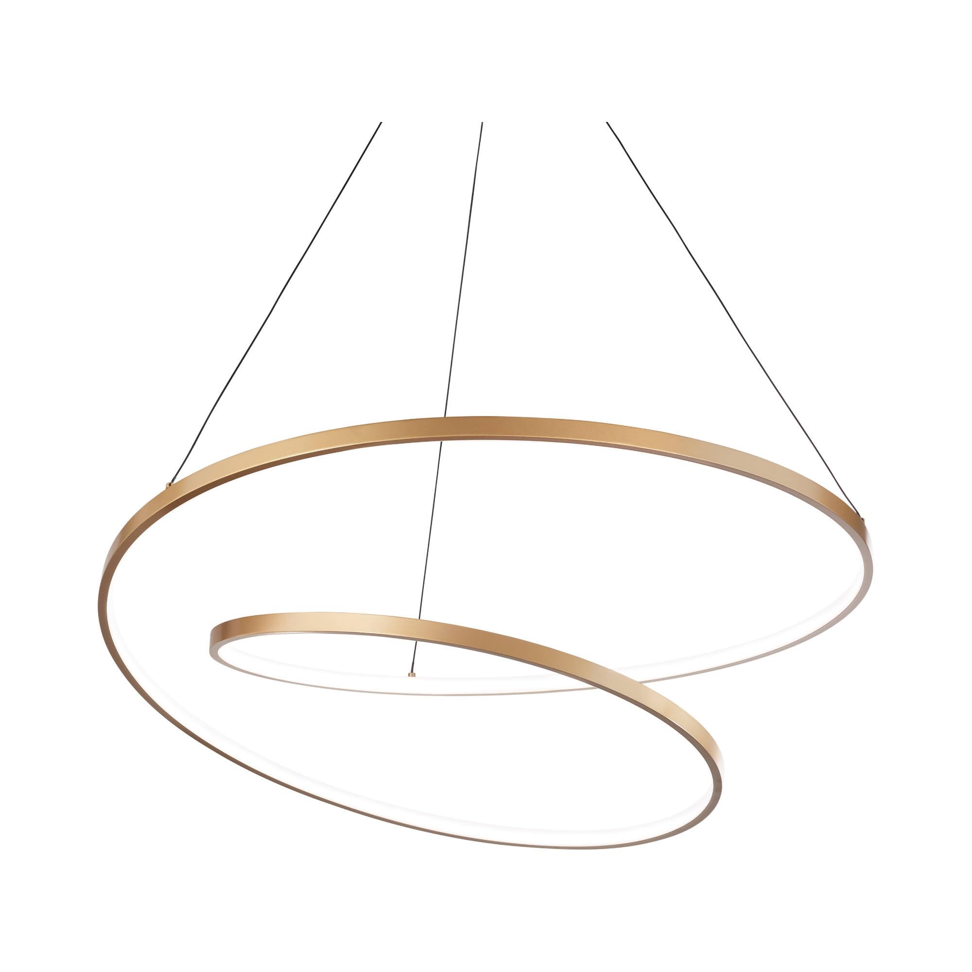Plafonnier LED variable laiton 80cm pour éclairage de salon