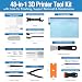 48PCS 3D Printer Tools, 3D Printer Tool Kit for 3D Printing Removing, Cleaning & Finishing, Includes Deburring Tool, Nozzle Cleaner, Scraper, Files, Wire Cutter, Craft Knife, Wrench & Tweezers