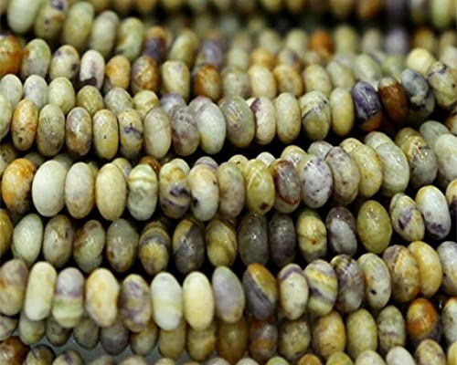 Jaspe rondelle loose beads 3x6mm LKBEADS, pierre naturelle jaune lavande pour bijoux DIY