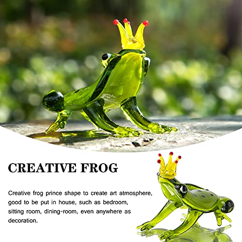 Kanpura Hand Blown Frog Figurine,Art Glass Miniature Animals,Glass Frog Ornament Collectible Gift #TOP5