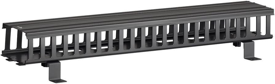 Leviton Vertical Front Only Cable Management, 5" Channel x 40" long, Snap-On Cover, 4940L-VFO, Black