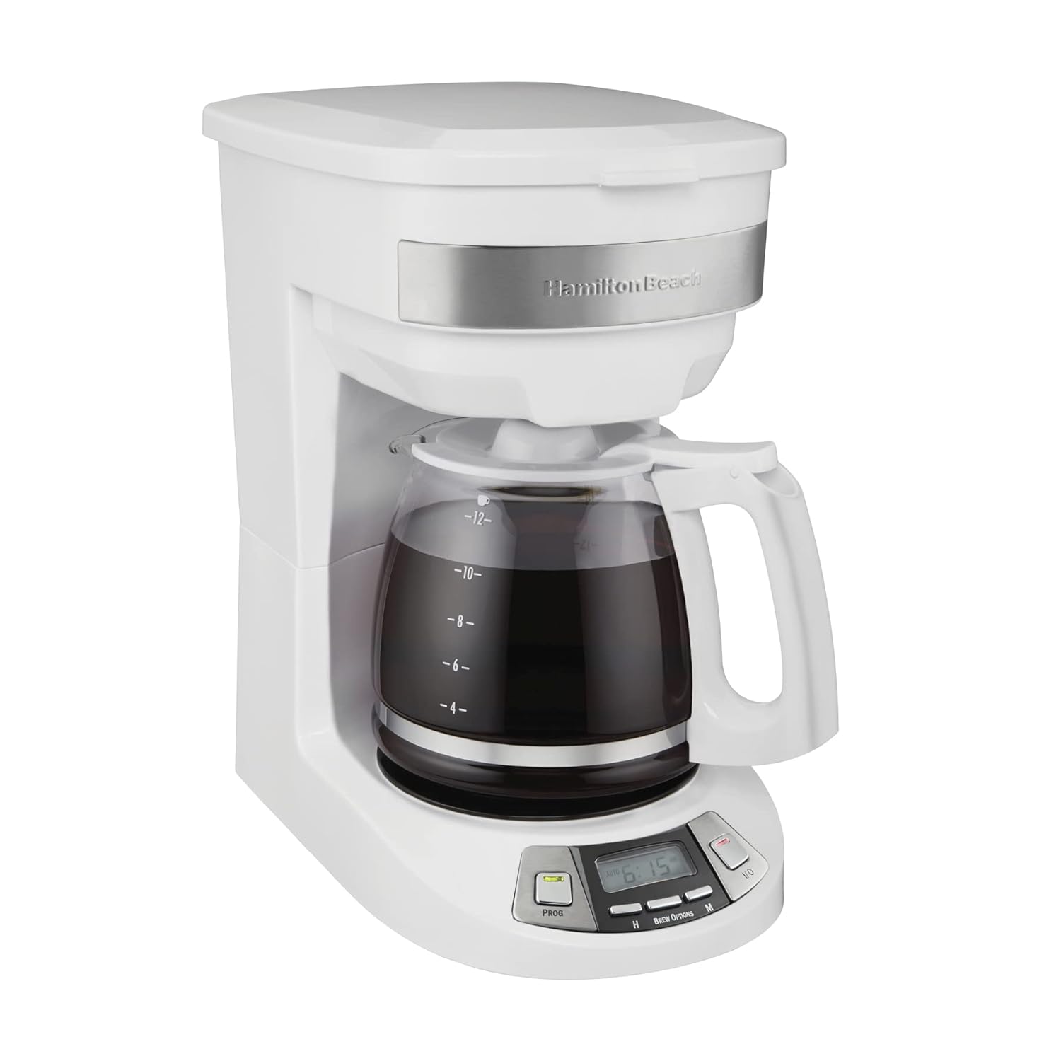Hamilton Beach 12 Cup Programmable Drip Coffee Maker with 3 Brew Options Glass Carafe Auto Pause and Pour