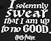 Harry Potter Hogwarts Marauder's Map I Solemnly Swear That I Am Up to No Good Men's Black Tee T-Shirt Shirt-Large