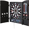 Fat Cat Mercury Electronic Dartboard, Built In Cabinet Doors With Integrated Scoreboard, Dart Storage For 6 Darts, Dual Display In Two Colors, Compact Target Face For Fast Play
