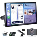 9.0'' Wireless Carplay Screen for Car with 4K Dash Cam & 1080P Backup Camera, Touchscreen Car Stereo with Carplay & Android Auto, GPS Navigation, Mirror Link, Voice Control