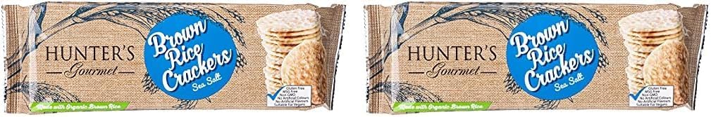 Hunter's Gourmet Sea Salt Brown Rice Crackers 100g (Pack of 2)