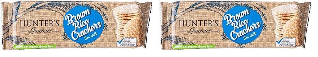 Hunter's Gourmet Sea Salt Brown Rice Crackers 100g (Pack of 2)