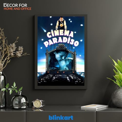 Image of BLINKART Cinema Paradiso (1988) Movie Poster Frame 8x12 Inch | Premium 300 GSM Paper Wall Print | Vintage Film Artwork for Home, Bedroom, Living Room, Office | Framed Photo Decor