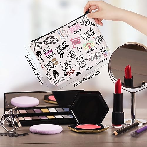 WCGXKO Novelty Realtor Gift Realtor Sayings Real Estate Life Quotes Canvas Makeup Bag (realtor)2