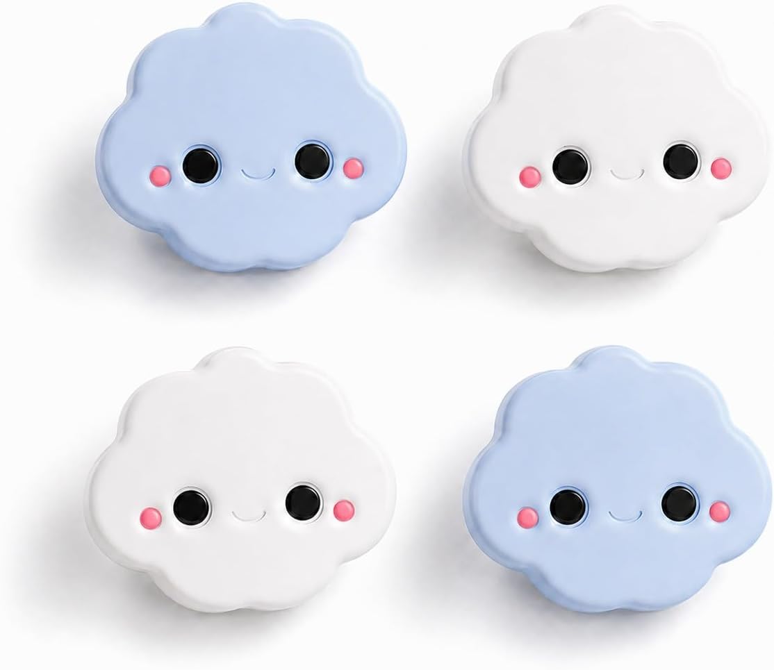 JINGDU 4PCS Switch Thumb Grips for Nintendo Switch Joy-Con Joystick, Cute Soft Silicone Joystick Caps Accessories Compatible with Nintendo Switch / OLED / Lite Joycon, Cloud