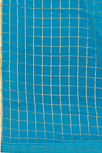 Image of AKHILAM Women's Chanderi Linen Saree with Blouse Piece