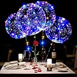 Led Balloons-Homeya 10 PCS 20 Inches Clear Light Up Bobo Balloons,Glow in the Dark Balloons with...