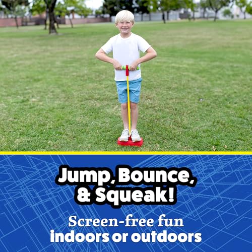 Image of Stomp Hopper Foam Pogo Stick for Kids- Jump, Bounce, Squeak! | Pogo Stick, Soft Grips & Stretchy Bands - Fun Outdoor Toys for Boys & Girls, Ages 4 & Up - STEM Indoor & Outside Toys