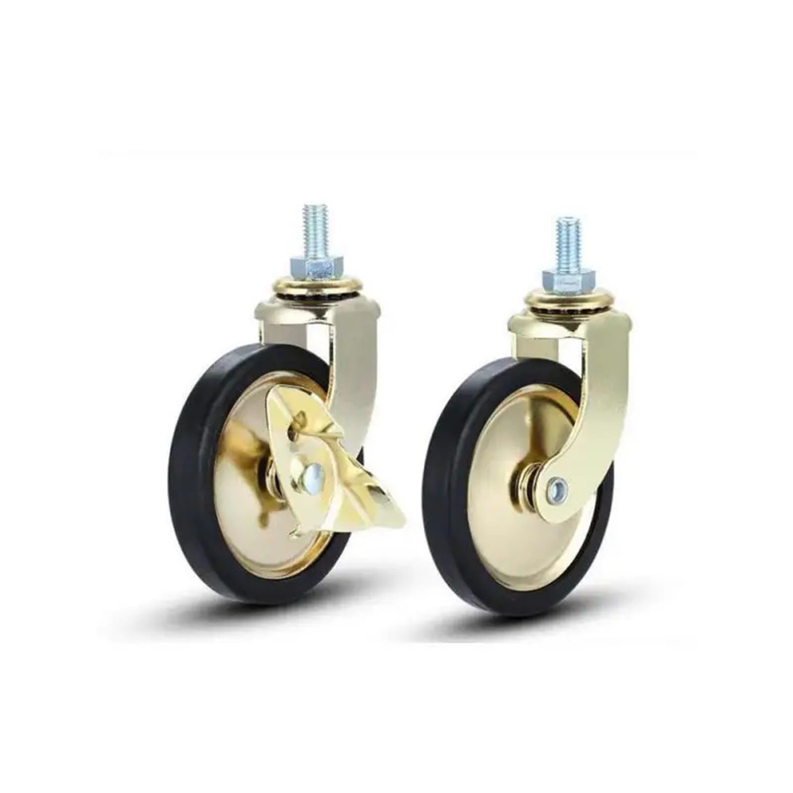 Möbelrollen mit Bremse, 7,6 cm, PP-Rad, leises Rollen, robuste Ersatzrollen für einfache Mobilität und Stabilität, 4 Stück (M8-Bremse)