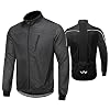 HOMTOL Herren Fahrradjacke Polarfleece-Futter Wasserdicht Winter Thermal Radjacke winddicht regenfest dicke Jacke Fleecejacke radtrikot Atmungsaktive Fahrrad Windjacke für Radsport MTB Laufen Wandern