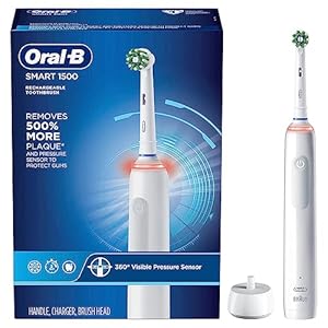 Oral-B Smart 1500 Electric Power Rechargeable Battery Toothbrush, White