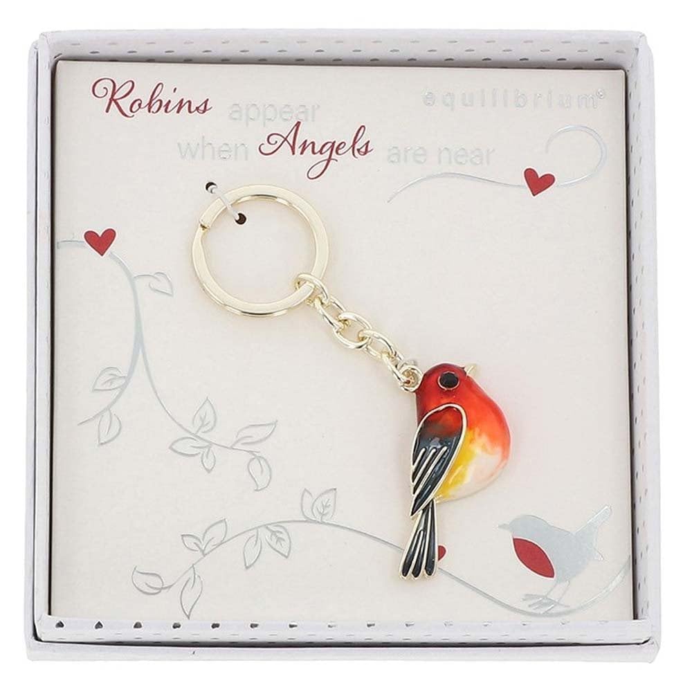 equilibrium Robins Appear Vintage Style Keyring – Sentimental Remembrance Gift