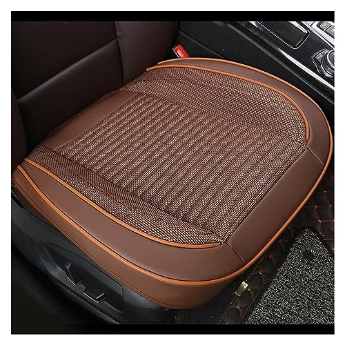 Housse de siège de voiture en lin et cuir confort chic café pour siège avant