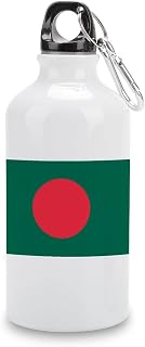 Bangladesh Funny Aluminum Sports Water Bottle Bangladesh Flag Insulated Sports Water Bottle with Carabiner Clip, 14 OZ