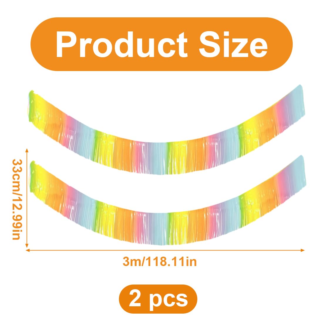 Tende A Frange Arcobaleno | 1x2.5m, Foglio Metallico | Per Feste E Decorazioni