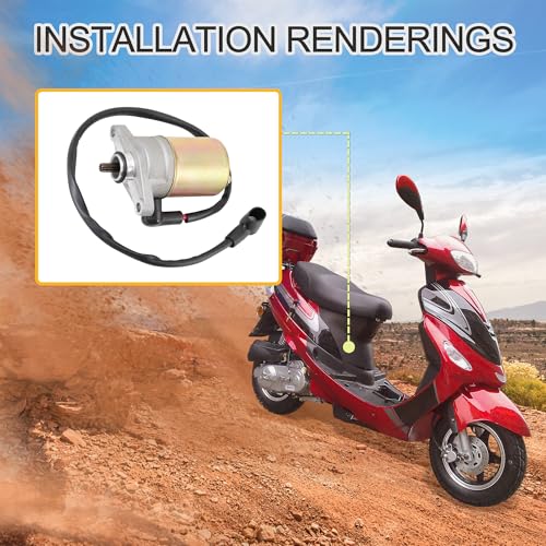 GOOFIT Motorrad Starter Motor Metall Motor Starter Ersatz für GY6 48cc 50cc 80cc Roller ATV Go Kart