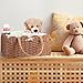 CroBlissful Large Wicker Diaper Caddy Organizer - Woven Paper Rope Storage Baskets Diapers Nursery Bin with Removable Divider for Baby Shower, Newborn Gifts Must Haves