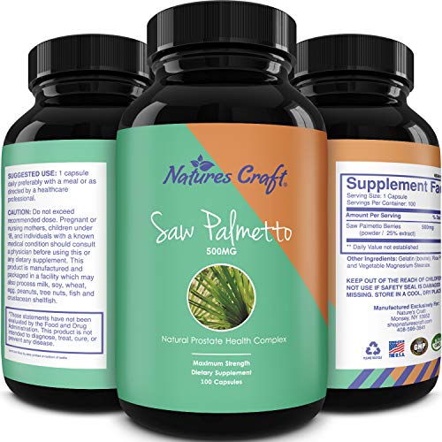 Saw Palmetto Prostate Supplement - Saw Palmetto Capsules with Hair Vitamins for Faster Hair Growth for Women and Men - Saw Palmetto Extract DHT Blocker Hair Loss Supplement and Prostate Formula
