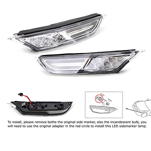 image for iJDMTOY JDM Clear Lens 3D Amber Full LED Front Side Marker Light Kit C